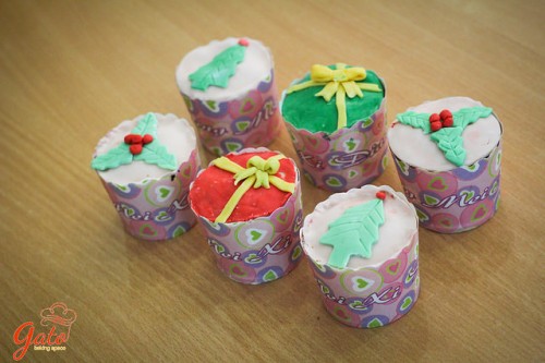 Cupcake fondant quà Giáng Sinh